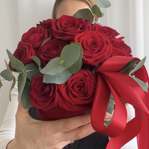 Box of red flowers