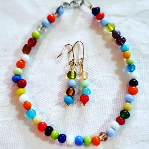 Jewellery Set with Natural Stones