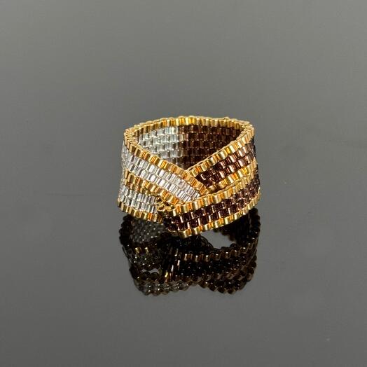 Unusual beaded ring