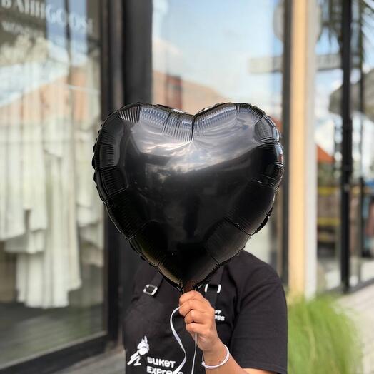 Balloon heart foil helium black