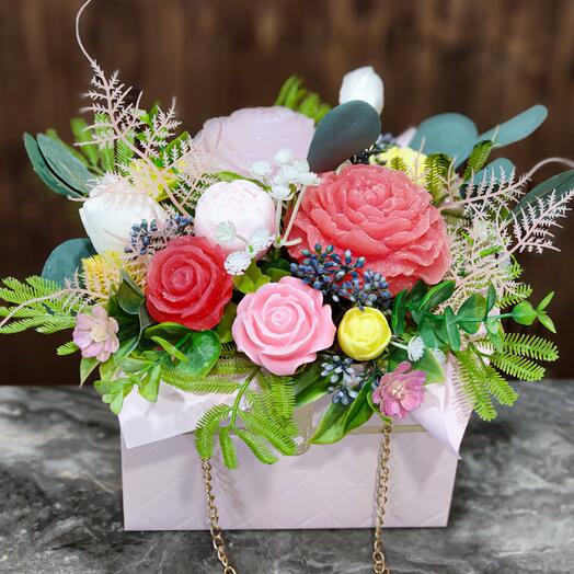 Pink Serenity Soap flowers