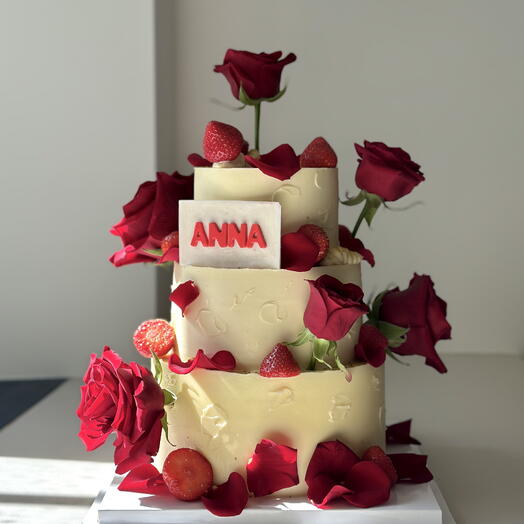 Cake Size S Red roses