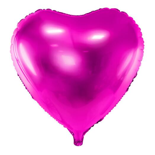 Dark pink fuchsia heart foil balloon 45cm
