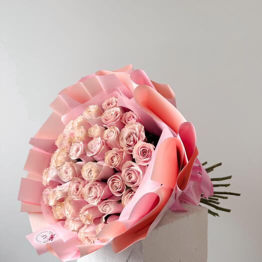 51 light pink roses