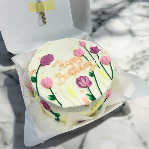 Red Velvet "Tulips" Bento cake