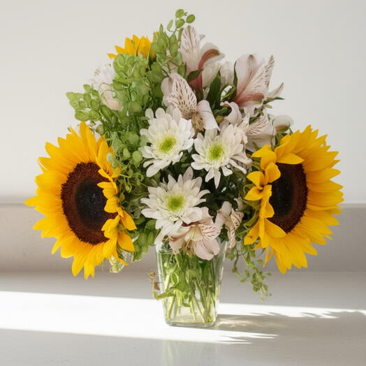 Delicia Solar – Arreglo Floral con Girasoles y Flores Frescas