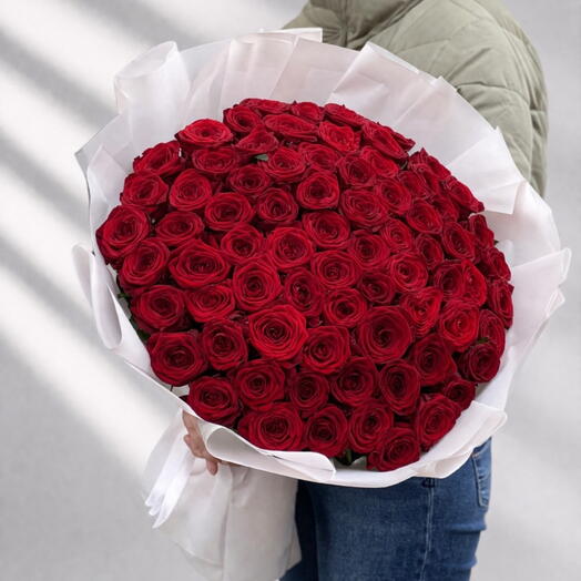 Long-Stem Red Rose Bouquet (75 Roses)