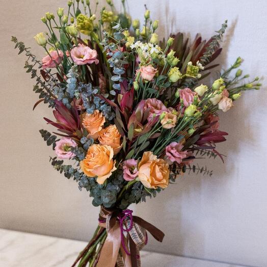 Seasonal bouquet with greenery