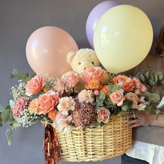 Canasto deluxe en tonos rosados