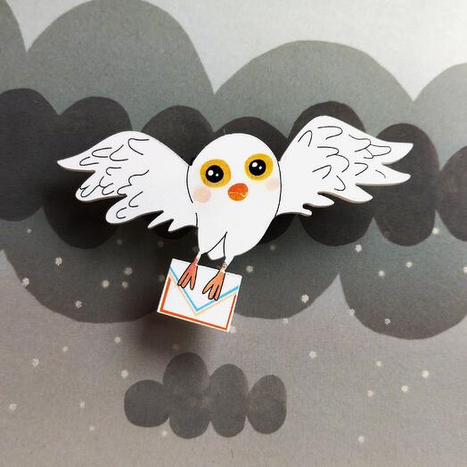 Brooch "Hedwig owl"