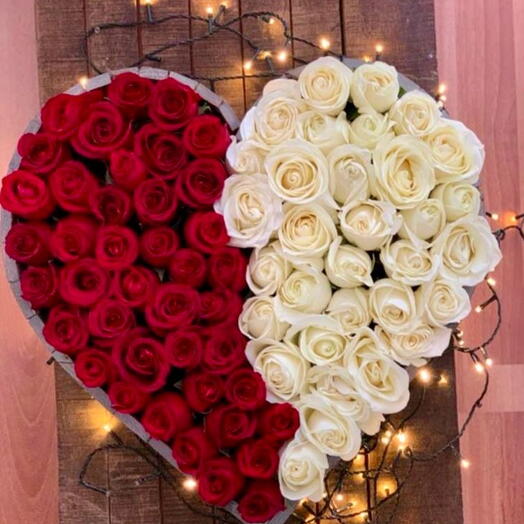 Caja corazon rosa blanca y roja