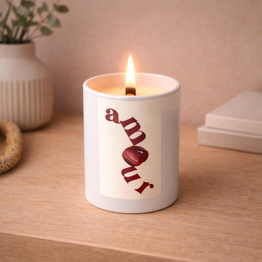 Soy candle AMOUR – Vanilla   Sandalwood, 200 ml, wooden wick
