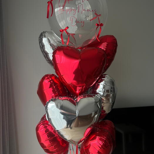 Bundle of Hearts with Balloon with Bows