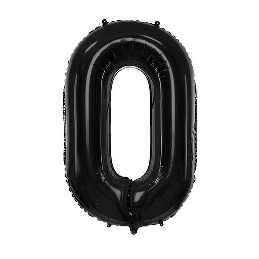 Black foil balloon number 0