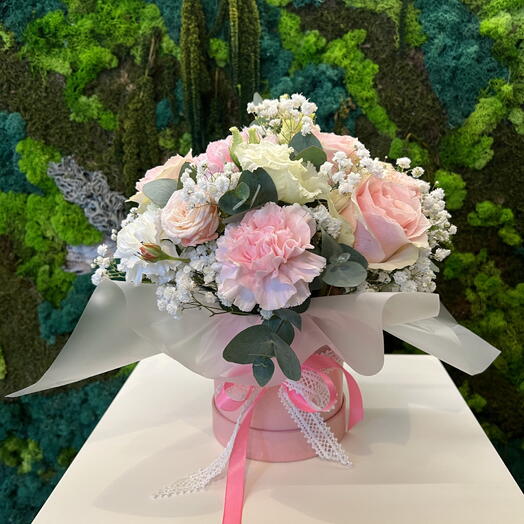 Flower Box pastelowy eukaliptus