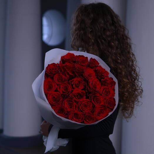 Bouquet de 25 roses rouges