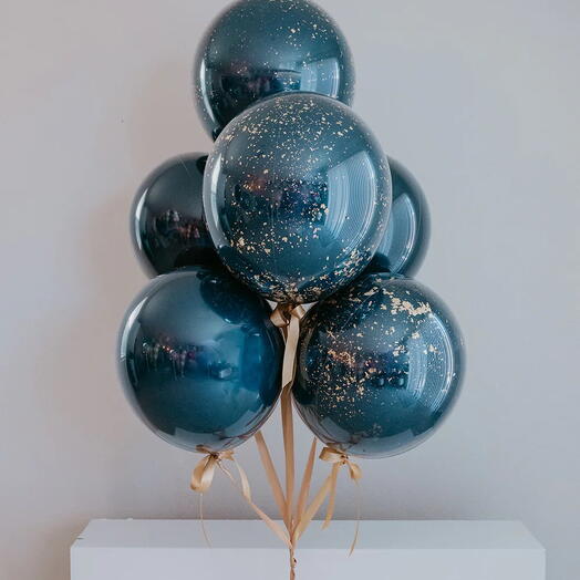 Navy blue ,6 balloons