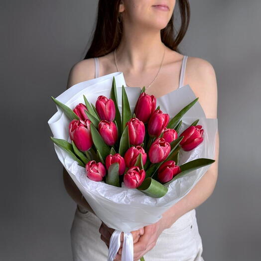 Bouquet of pink tulips (15 pcs.)