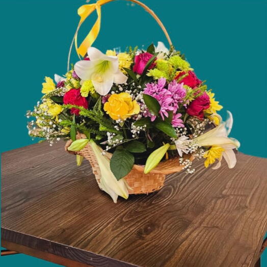 Flowers in basket