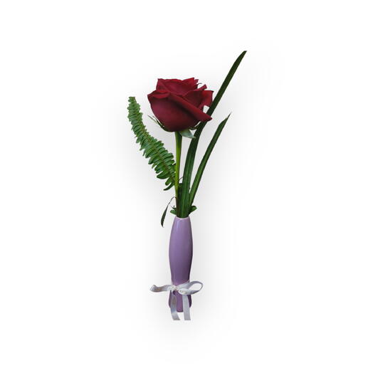 Classic elegance bud vase with single red rose