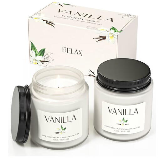 Набор соевых ароматерапевтических свечей с ароматом ванили