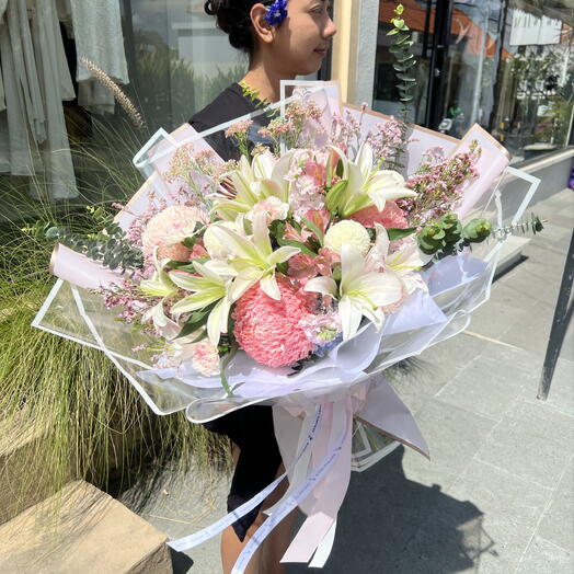 Pink Peony Mom Mix Flowers Bouquet
