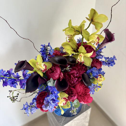 Flower box for man Deep blue   wine